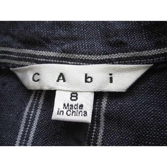 Women's Cabi Stripe 2 Button 100% Linen Jacket Size 8 (WJ19) - Picture 5 of 7